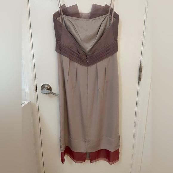 NWOT, BCBGMaxaria Runway, silk & chiffon strapless cocktail dress, size S - Picture 3 of 6